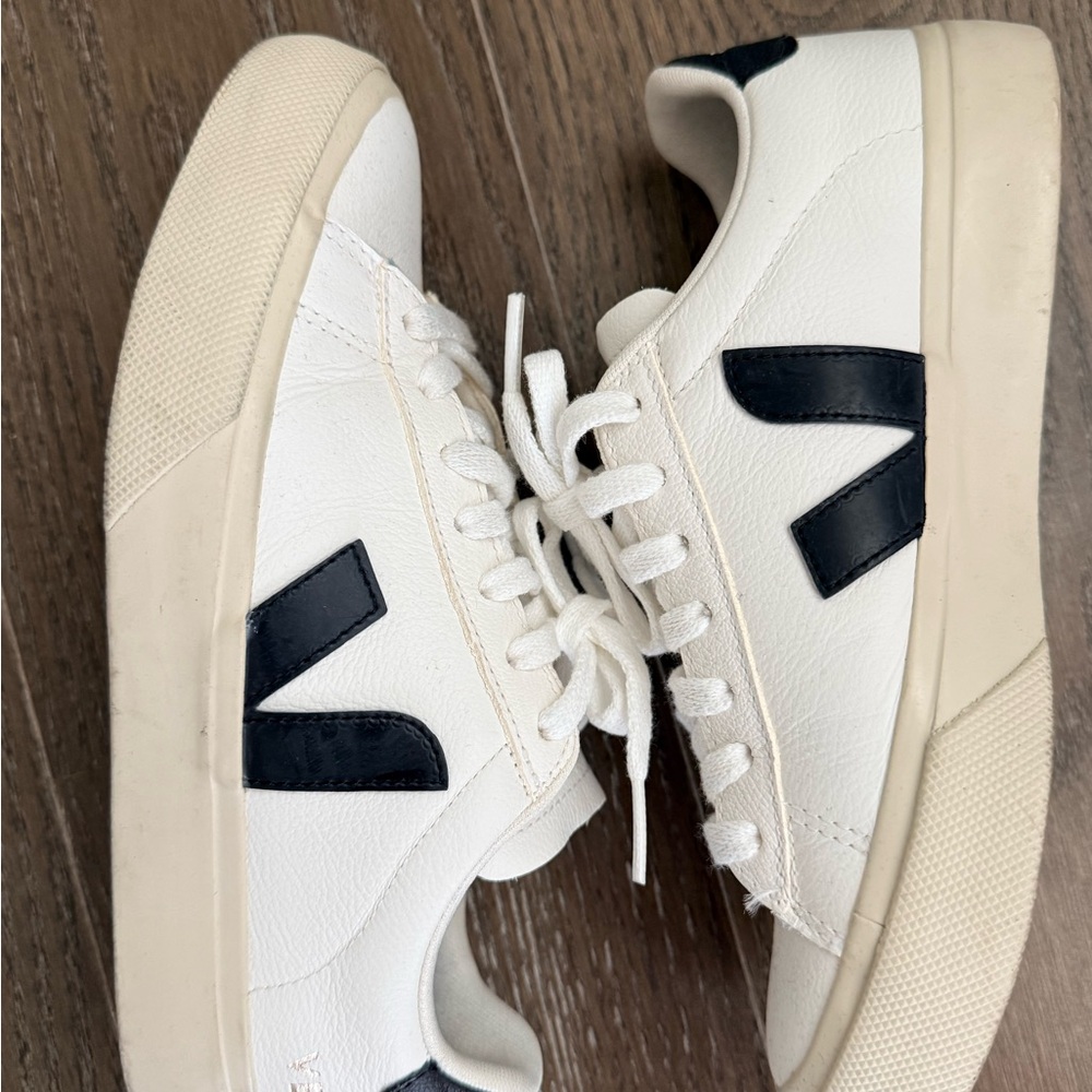 Veja White and Black Athletic Shoes